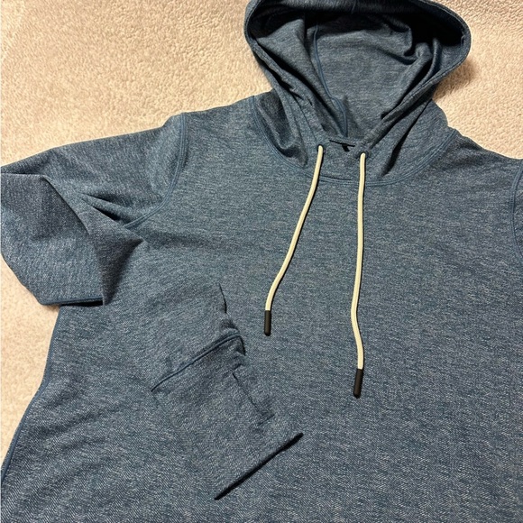 Prana Teal Blue Cropped Performance Hoodie Sweatshirt - Picture 7 of 10